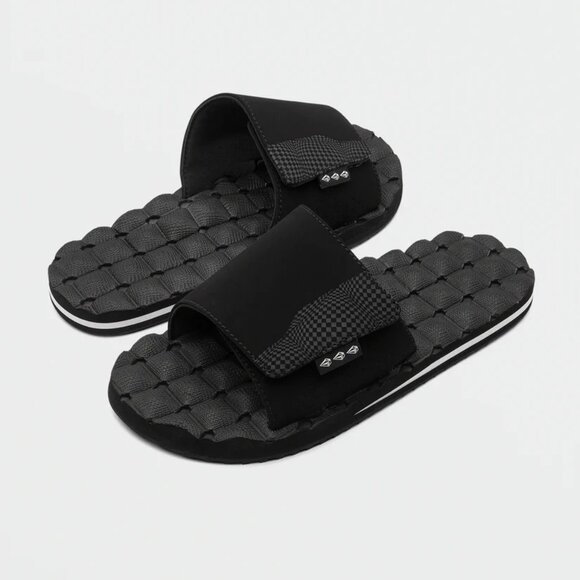 Volcom Men's Recliner Black White Slides Sandals MENS SIZE 10 NEW - Picture 1 of 12